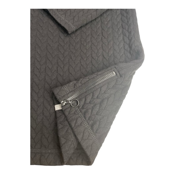 Talbots Black Quilted Double Cloth Mock Neck Sweater 3X, Warm, Fall, Winter - Picture 6 of 11